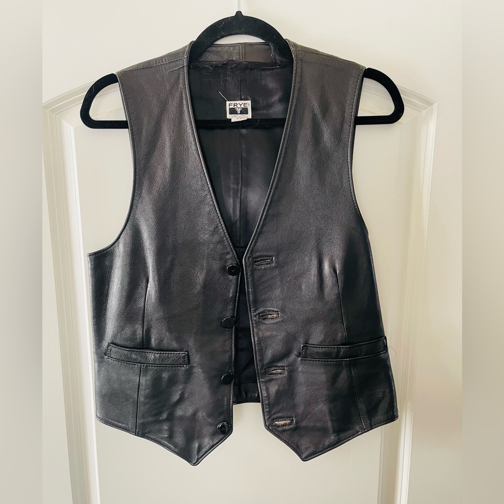 Frye Leather Biker Vest size 38
